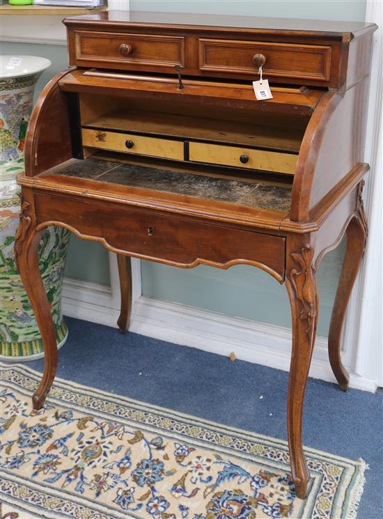 A 19th century roll top bureau W.78cm H.109cm